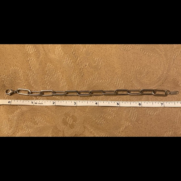 Sterling Silver large paper clip bracelet - never worn - 7.5” in length - $45 - Picture 3 of 3